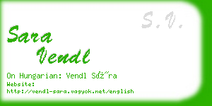 sara vendl business card